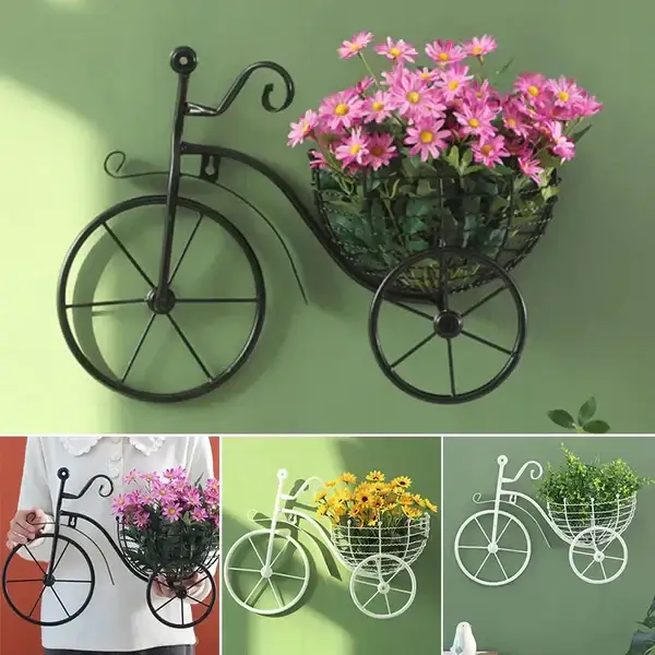 ArtisanCycle Geometric Metal Flower Vase